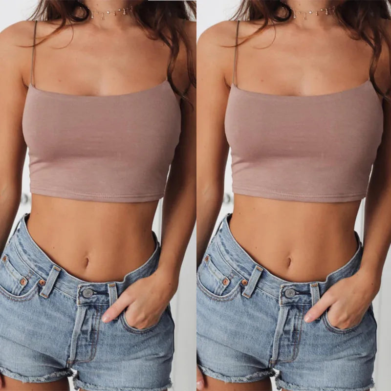 Sexy Tank Top Black Halter Crop Tops Women Summer Camis Backless Camisole Fashion Casual Tube Top Female Sleeveless Cropped Vest