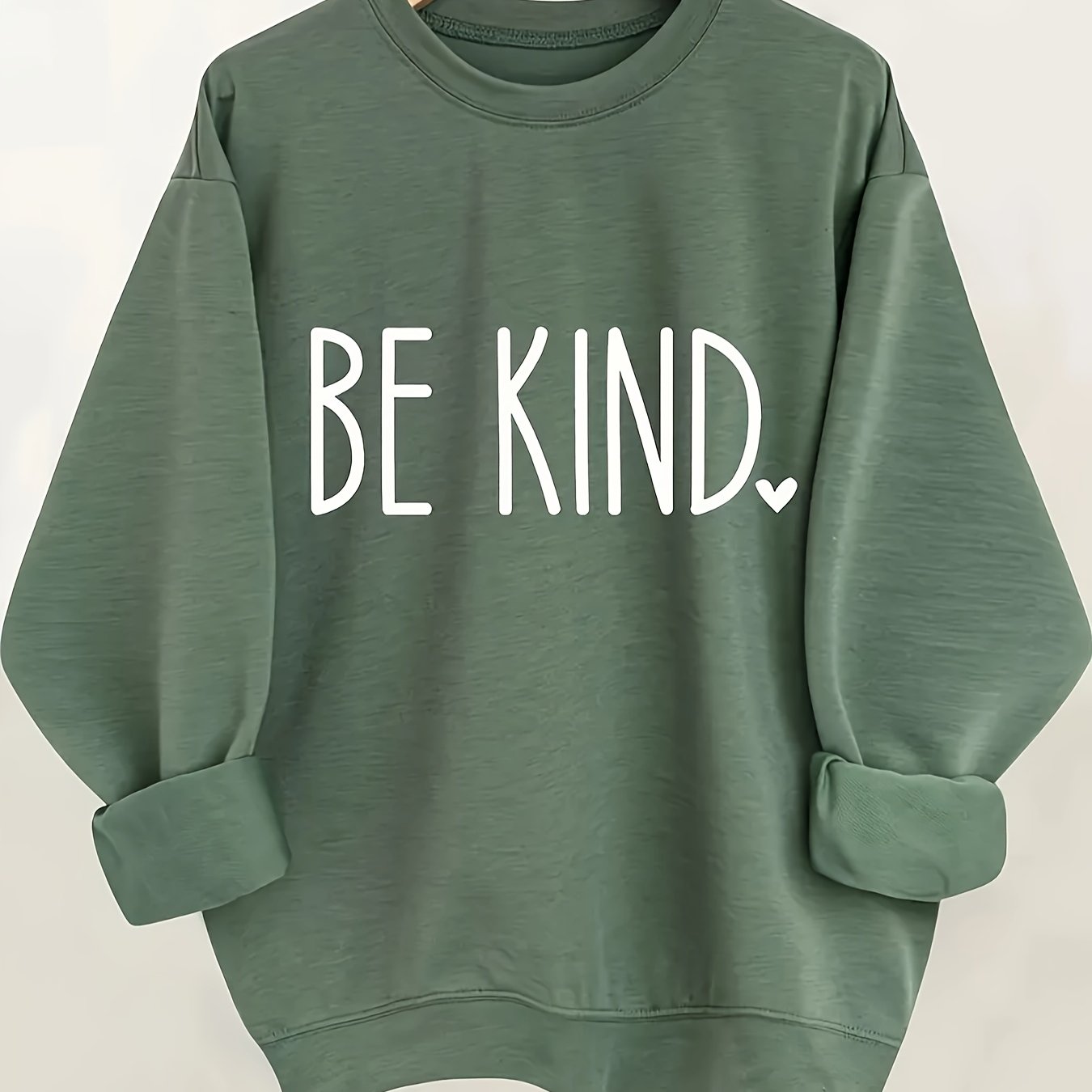 Kindness Matters Print Crew Neck Sweatshirt - Women's Casual Fashion Sweatshirts for Spring and Fall - Soft Long Sleeve Comfortable Wear for Everyday Lifestyle