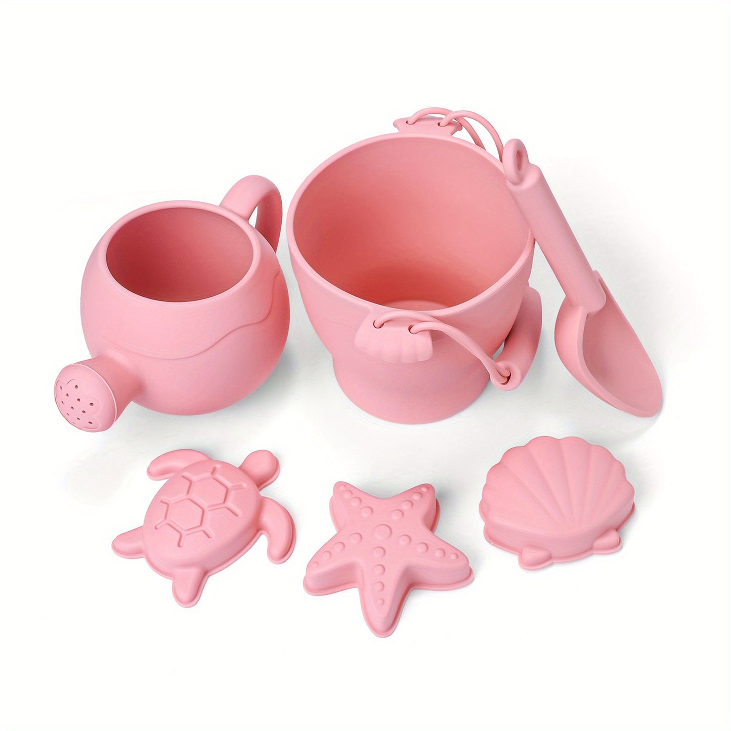 8pcs/set Beach Toy Baby Sand Bucket Set BPA Free Food Grade Silicone Safe Beach Travel Toys For Boys And Girls Summer Outdoor Toys Fun Kids Beach Sand Toy Set With Bucket 4 Colors