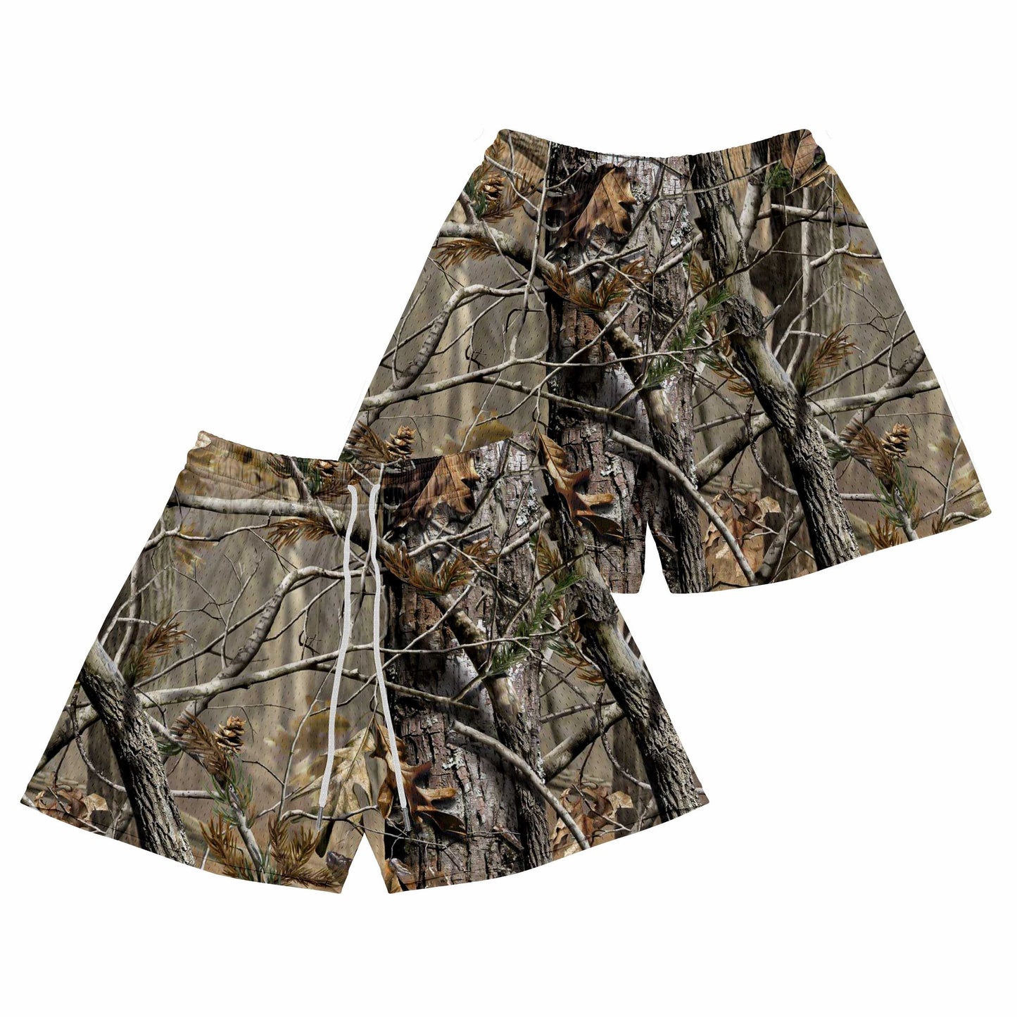 SOULO Men's Camo Shorts - 5" Inseam, Realistic Tree & Branch Print, Lightweight Polyester, Perfect for Basketball, Beach, Gym, Running & Outdoor Activities, Active Lifestyle Shorts | Street Style Shorts | Polyester Shorts