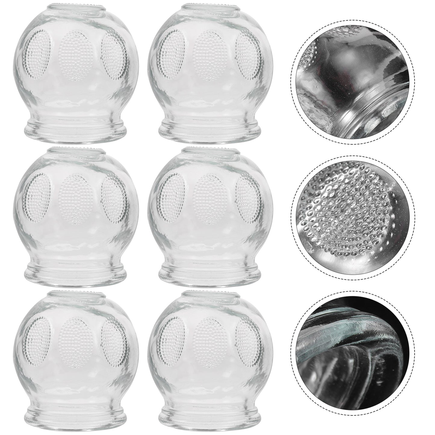 6Pcs Gua Sha Therapy Cans Body Set Chinese Set Glass Fire Can Hand Tools Appliance Cupping Cup Massager Scraping Cupping Cups