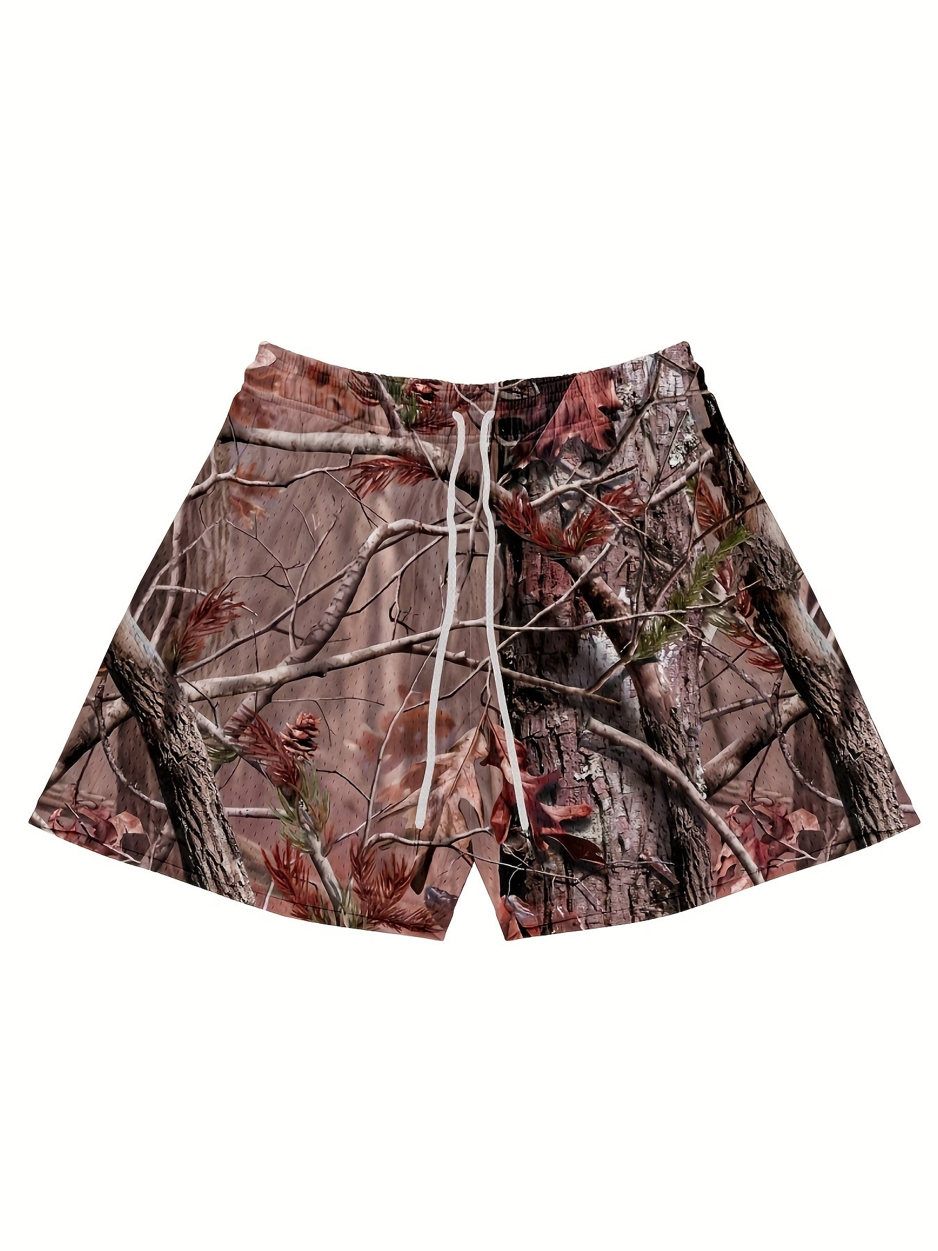 SOULO Men's Camo Shorts - 5" Inseam, Realistic Tree & Branch Print, Lightweight Polyester, Perfect for Basketball, Beach, Gym, Running & Outdoor Activities, Active Lifestyle Shorts | Street Style Shorts | Polyester Shorts