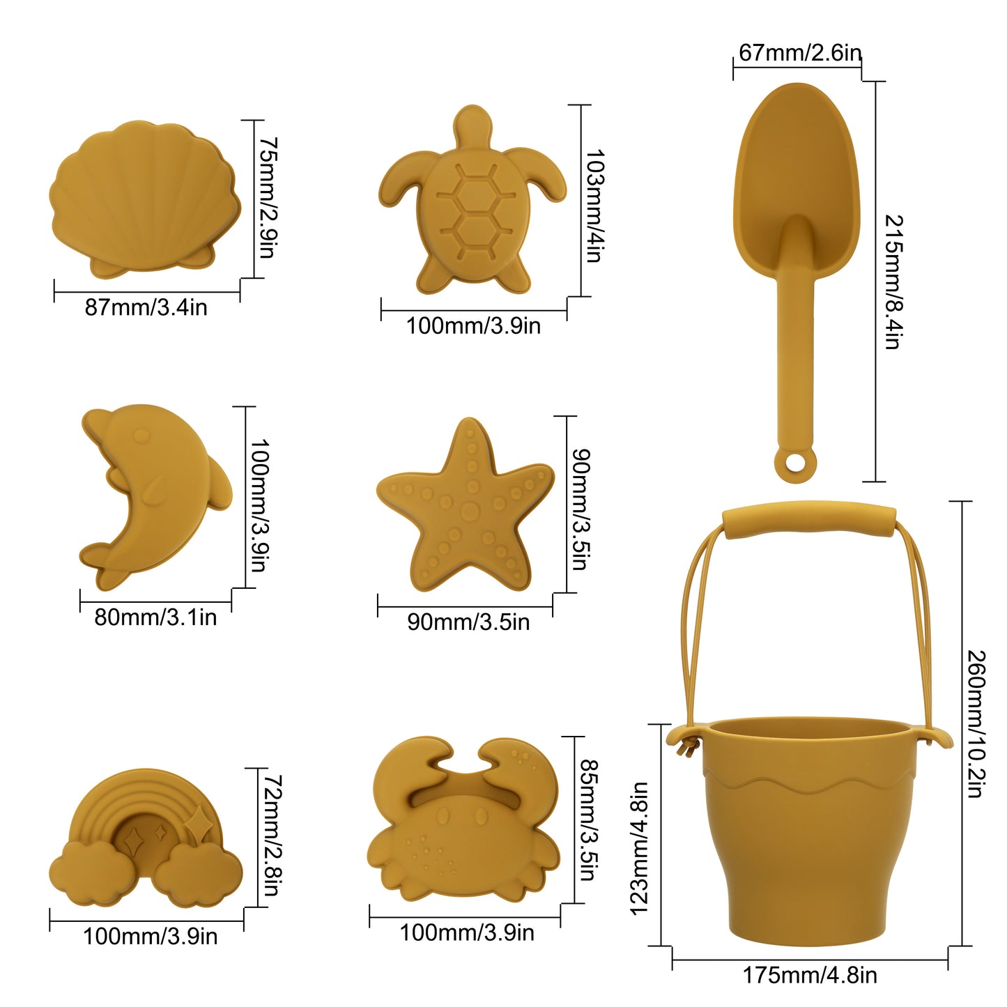 8pcs/set Beach Toy Baby Sand Bucket Set BPA Free Food Grade Silicone Safe Beach Travel Toys For Boys And Girls Summer Outdoor Toys Fun Kids Beach Sand Toy Set With Bucket 4 Colors