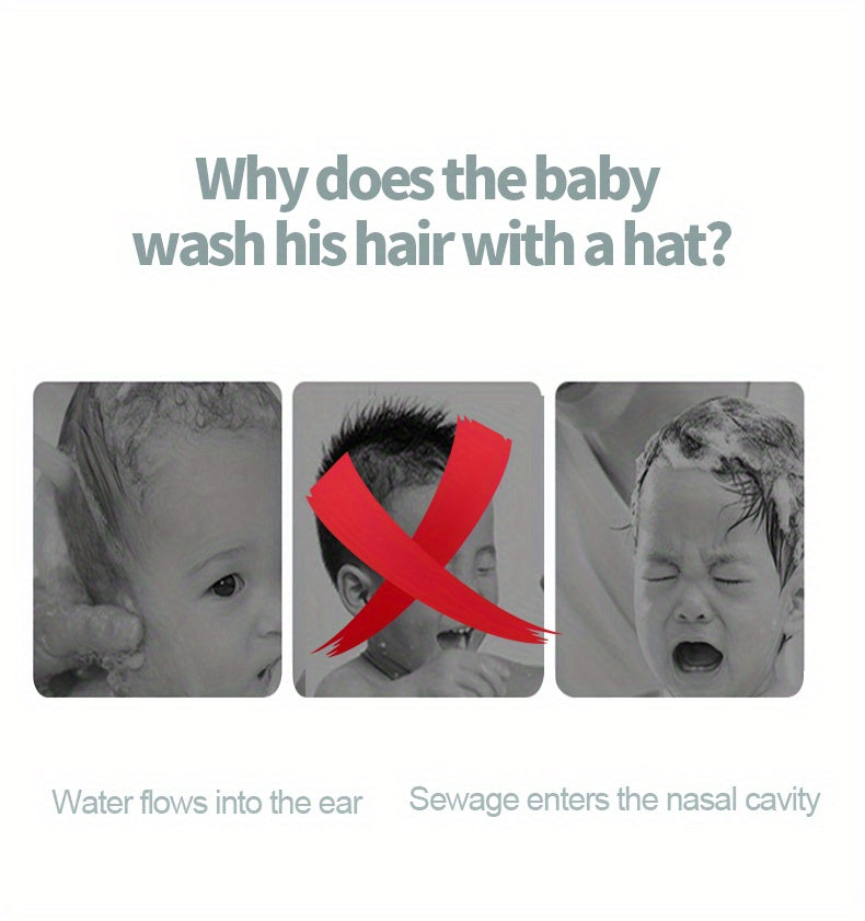 Youngsters' Adjustable Shower Cap with Eye Protection - Soft, Comfortable & Water-Resistant for Easy Hair Washing - Perfect for & Youngsters - Available in White, Pink, Blue, Shower Cap, Bathing Supplies, Bathroom Toys, TWO D