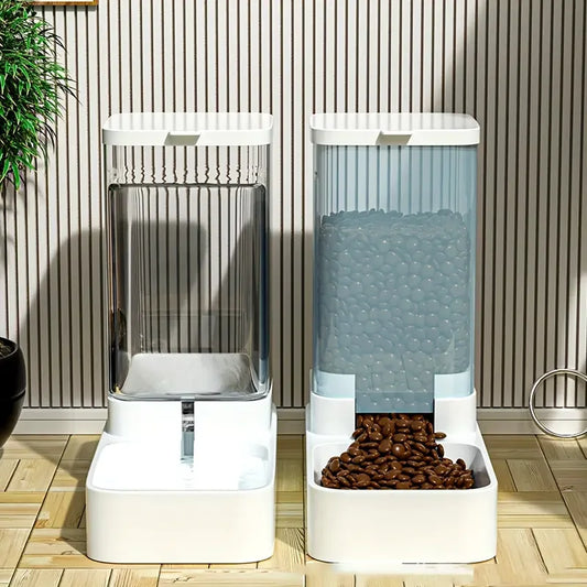 2pcs Automatic Dog & Cat Feeder, - (No Outlet) Smart Pet Dispenser with Timer, Auto Feeding System for Multiple Meals