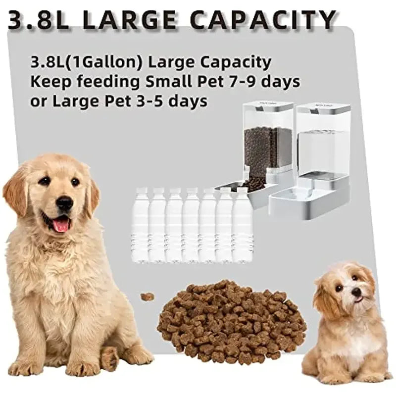 2pcs Automatic Dog & Cat Feeder, - (No Outlet) Smart Pet Dispenser with Timer, Auto Feeding System for Multiple Meals