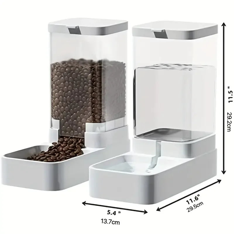 2pcs Automatic Dog & Cat Feeder, - (No Outlet) Smart Pet Dispenser with Timer, Auto Feeding System for Multiple Meals