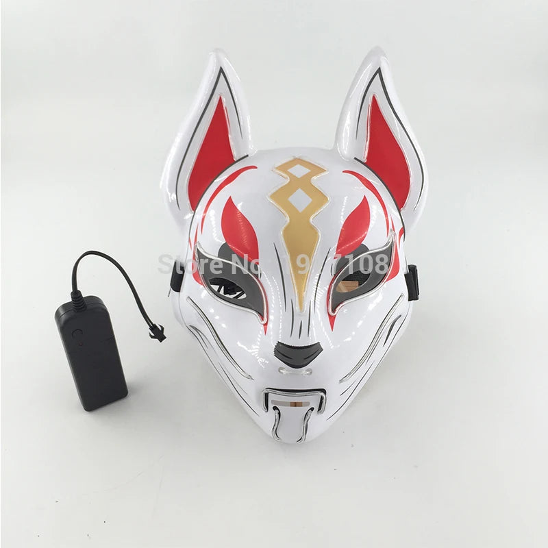 Hot Sales Halloween Horror Mask LED Neon Light up Mask Carnival Party Scary Mask Cosplay LED Mask Glow Party Supplies Dropship