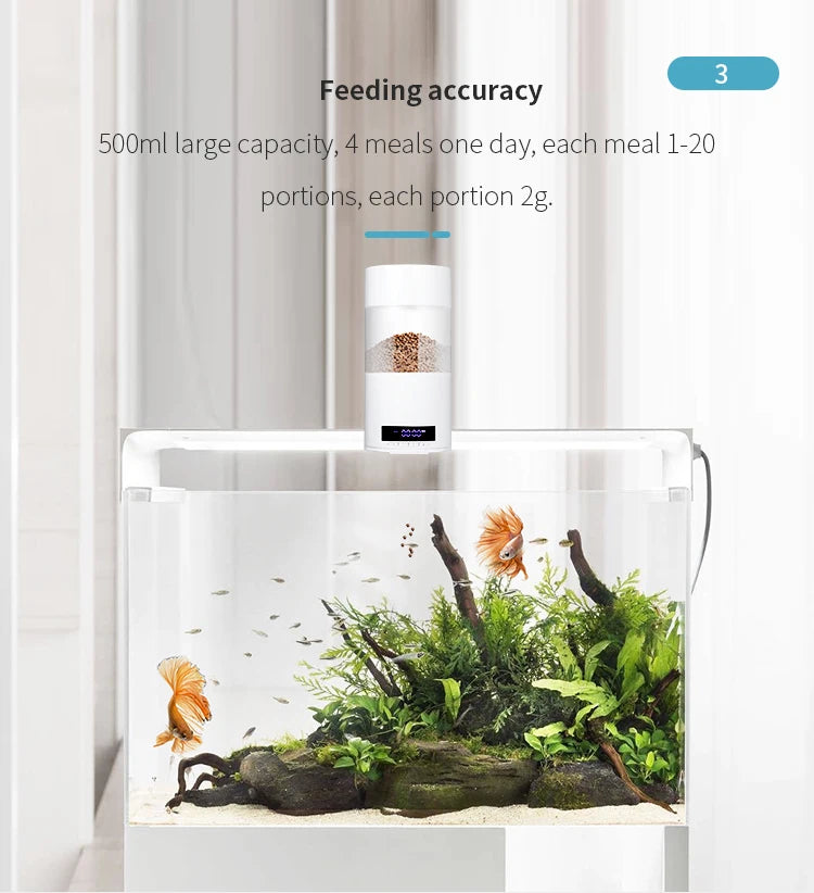 Shyfish Smart Aquarium Fish Feeder moistureproof long Vacation Auto Dispenser Automatic timing easy Feeding unit