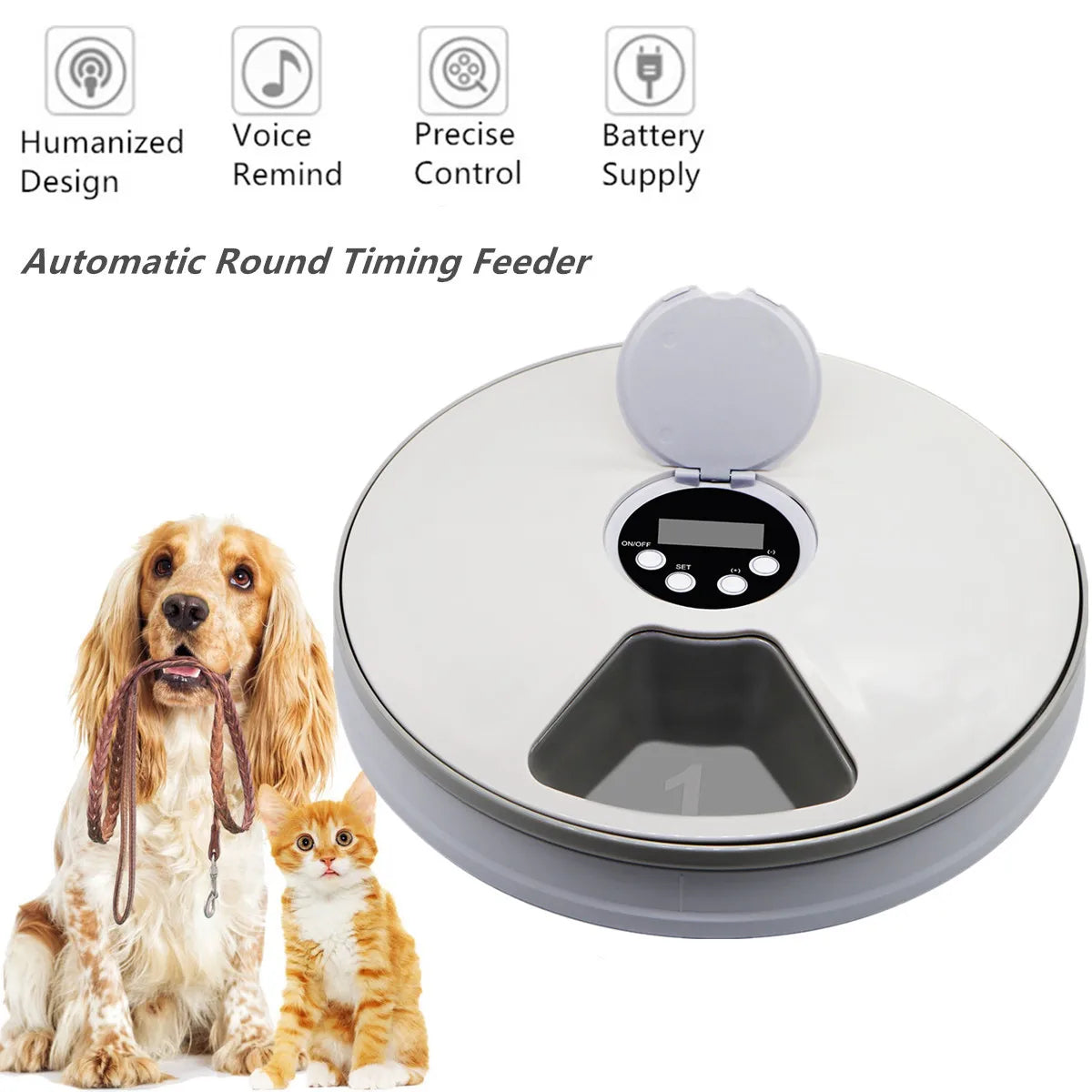 6 Grids Automatic Pet Feeder Smart Cat Food Dispenser For Wet & Dry Food Dispenser Auto Feeder For Cat Dogs