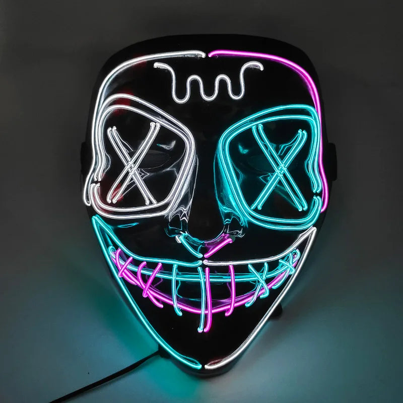 High Quality Halloween Purge LED Light Mask Men Women Decorative Full Face Headgear Glowing for Halloween Night