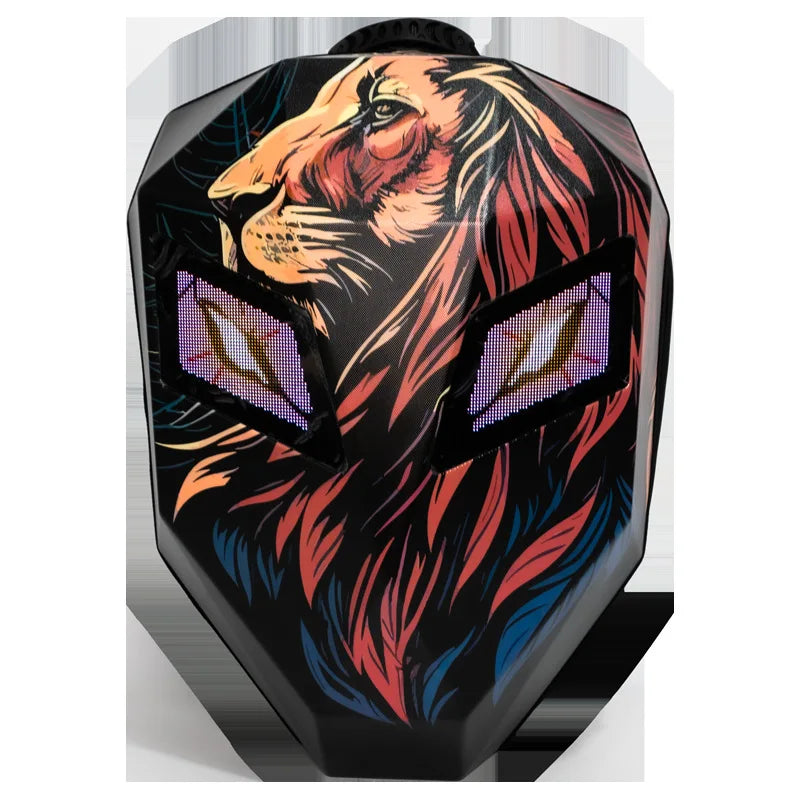 DIY Pattern Shell Helmet Iron Man Motorcycle Rider Backpack with LED Light up and Waterproof Leather Waist Bag