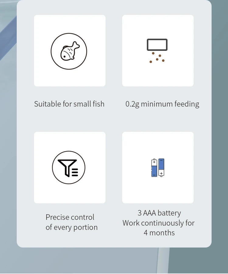 Shyfish Smart Aquarium Fish Feeder moistureproof long Vacation Auto Dispenser Automatic timing easy Feeding unit
