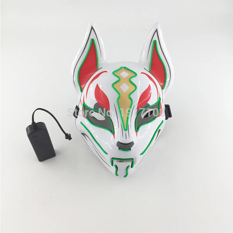 Hot Sales Halloween Horror Mask LED Neon Light up Mask Carnival Party Scary Mask Cosplay LED Mask Glow Party Supplies Dropship