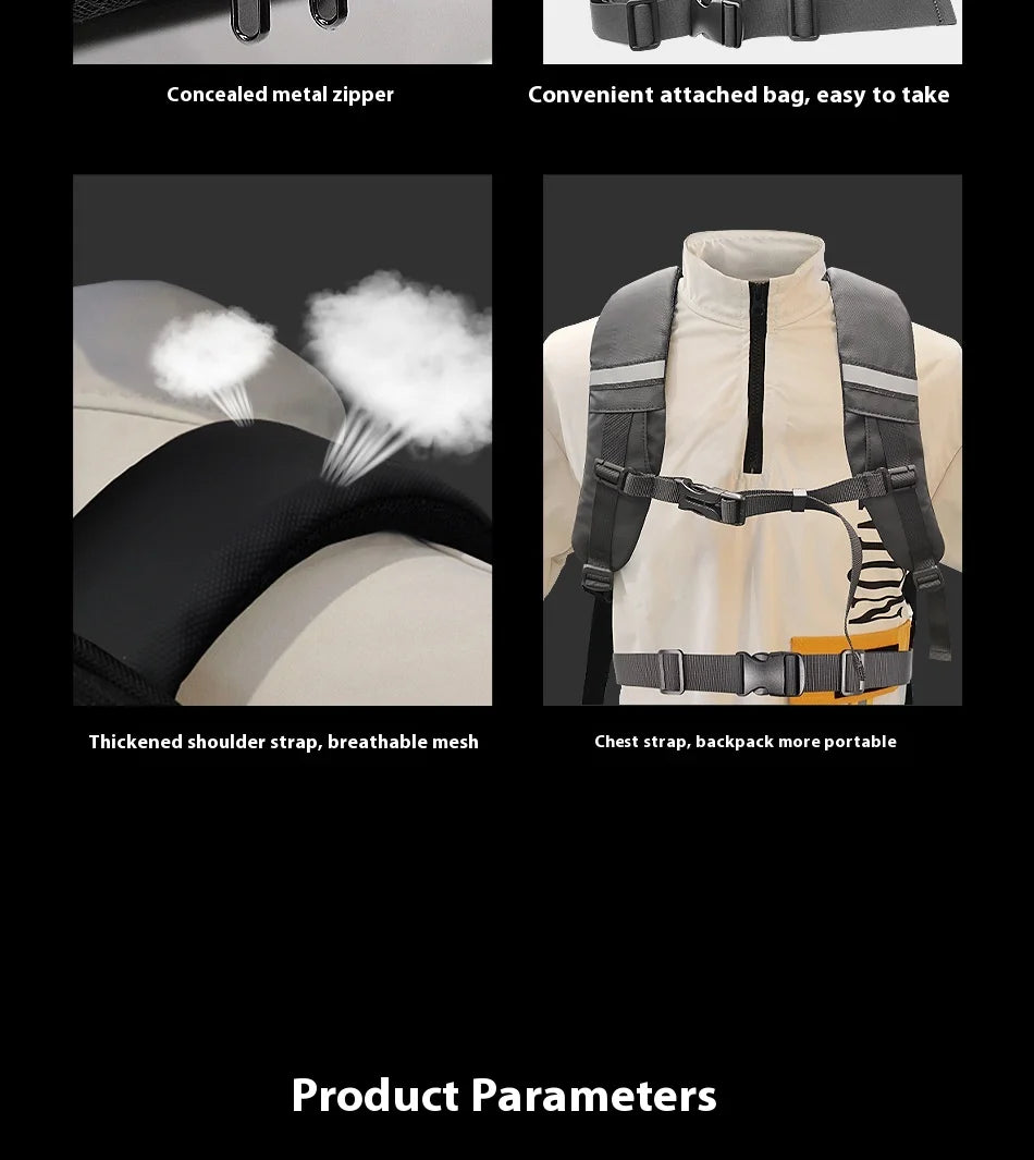 DIY Pattern Shell Helmet Iron Man Motorcycle Rider Backpack with LED Light up and Waterproof Leather Waist Bag