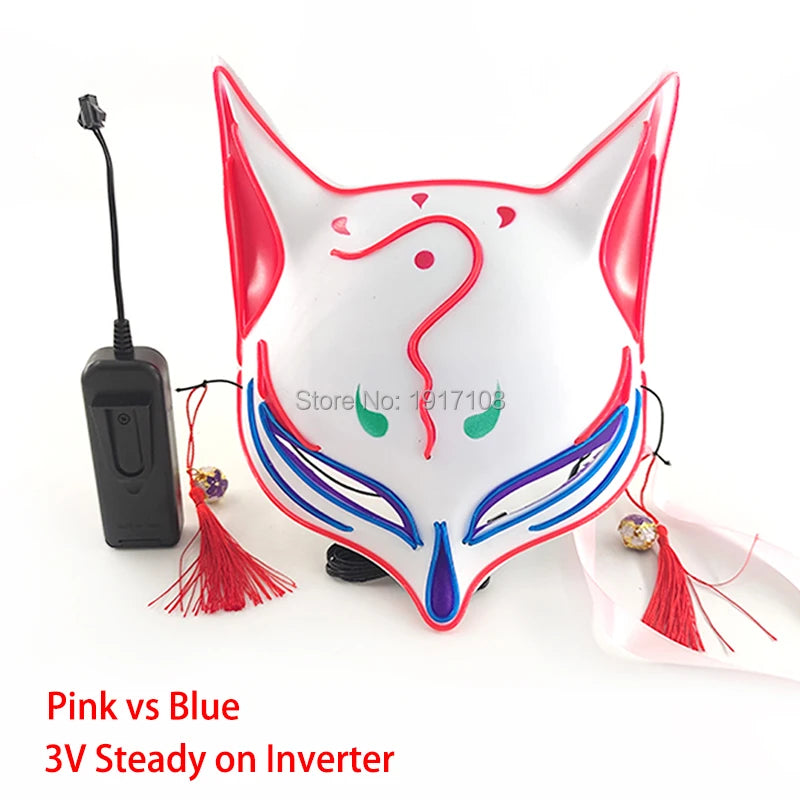 Hot Sales Halloween Horror Mask LED Neon Light up Mask Carnival Party Scary Mask Cosplay LED Mask Glow Party Supplies Dropship