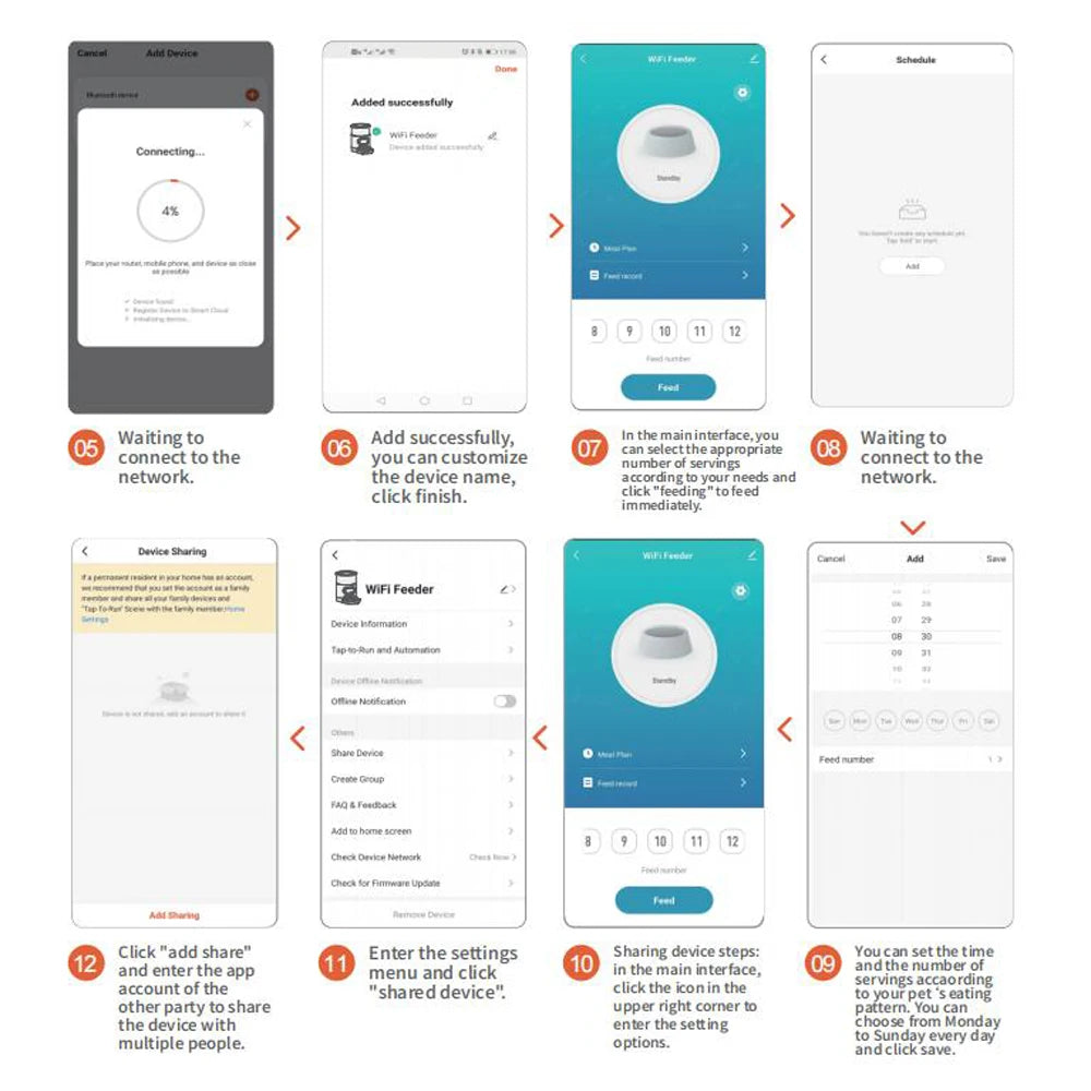 Smart Automatic Pet Feeder Cat Dog Food Dispenser Stainless Steel Bowl Large Capacity With WIFI APP Recording Timing Pet Feeding