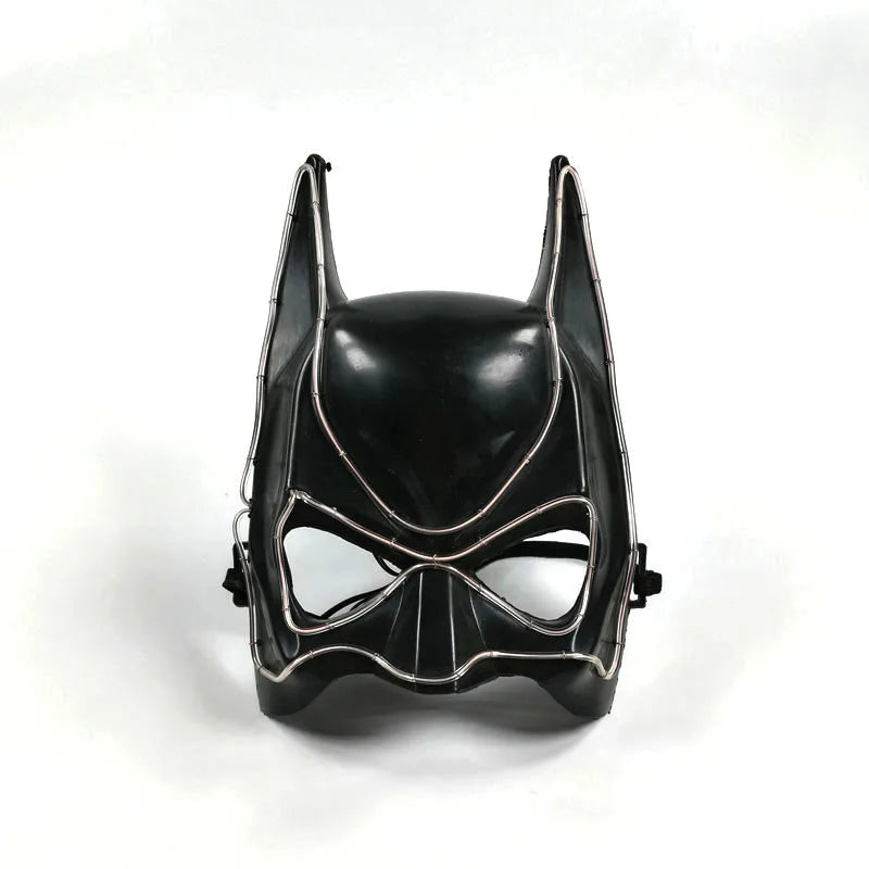Superhero Bat Man Full Face Mask Halloween Decor Glowing Neon Light LED Headgear Custom Logo Party Masks Printing Cosplay Mask