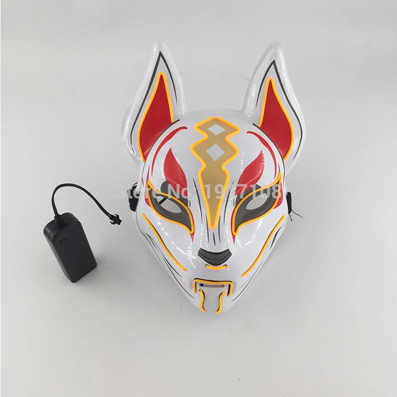 Hot Sales Halloween Horror Mask LED Neon Light up Mask Carnival Party Scary Mask Cosplay LED Mask Glow Party Supplies Dropship