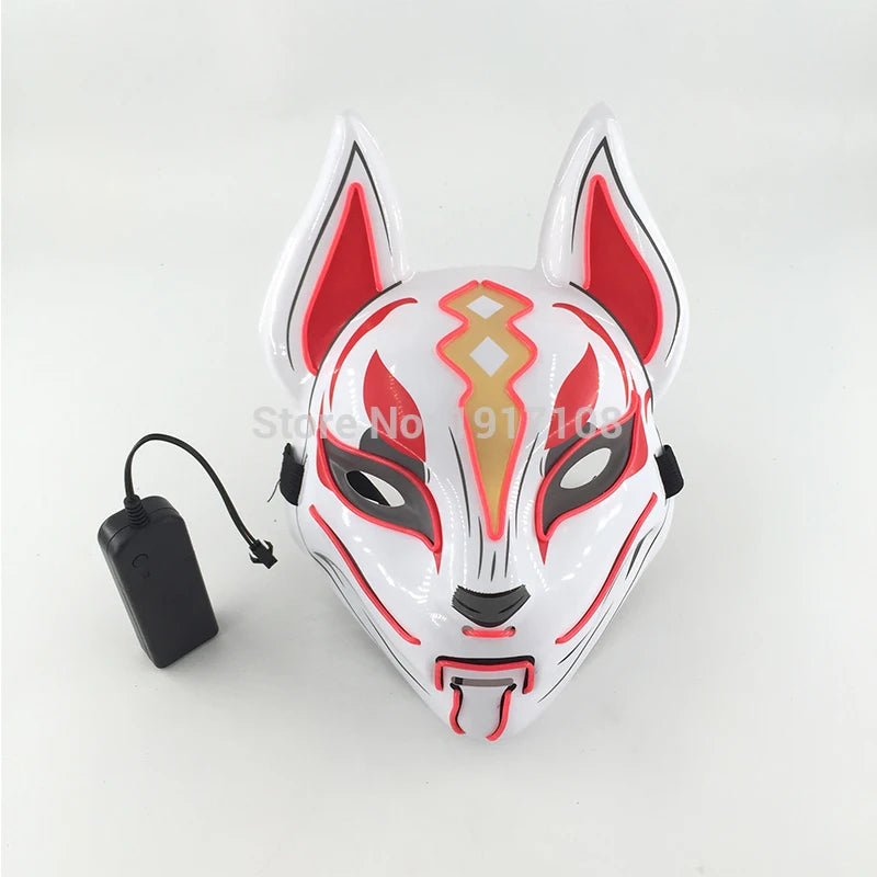 Hot Sales Halloween Horror Mask LED Neon Light up Mask Carnival Party Scary Mask Cosplay LED Mask Glow Party Supplies Dropship