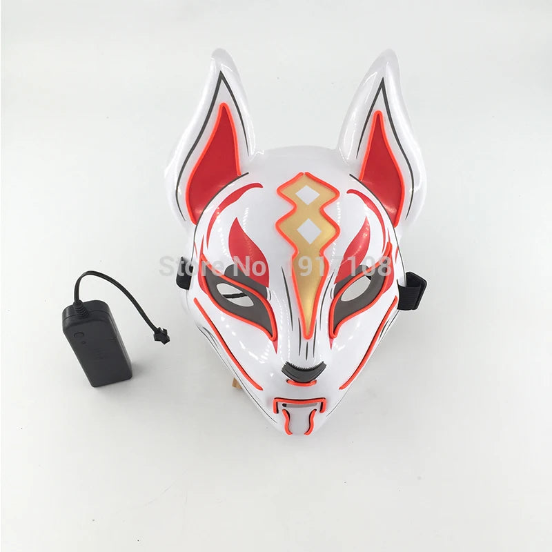 Hot Sales Halloween Horror Mask LED Neon Light up Mask Carnival Party Scary Mask Cosplay LED Mask Glow Party Supplies Dropship