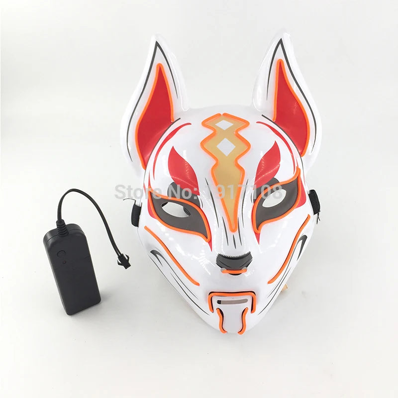 Hot Sales Halloween Horror Mask LED Neon Light up Mask Carnival Party Scary Mask Cosplay LED Mask Glow Party Supplies Dropship