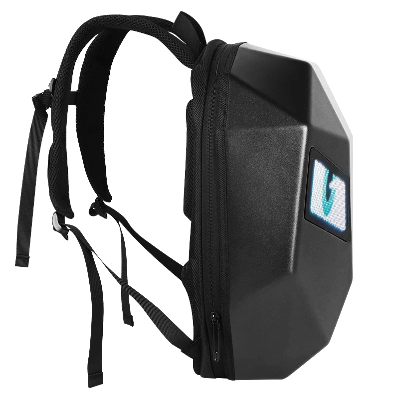 DIY Pattern Shell Helmet Iron Man Motorcycle Rider Backpack with LED Light up and Waterproof Leather Waist Bag