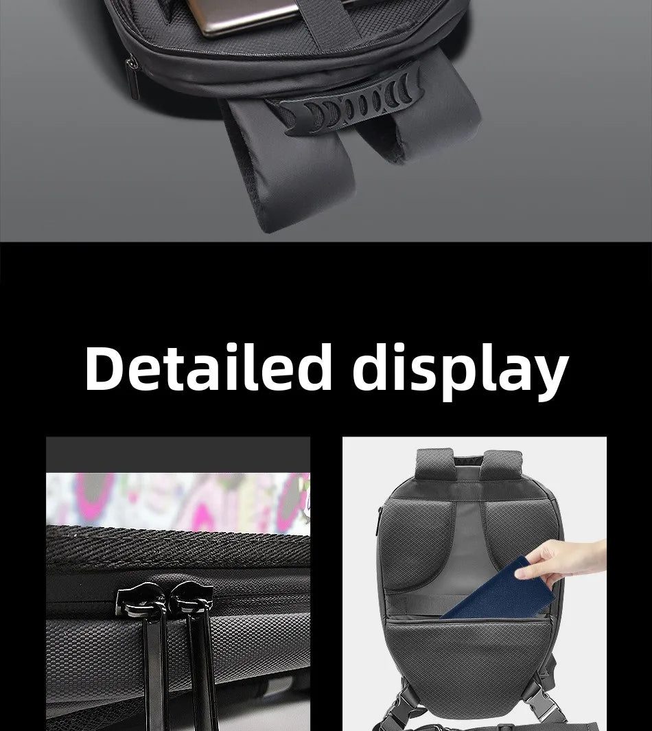 DIY Pattern Shell Helmet Iron Man Motorcycle Rider Backpack with LED Light up and Waterproof Leather Waist Bag