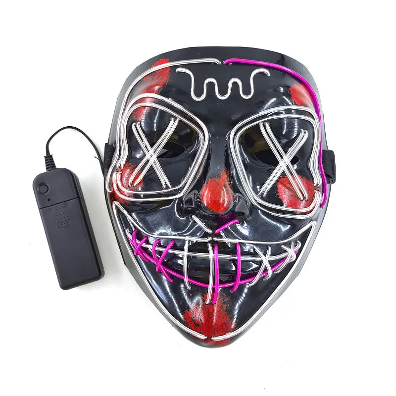 High Quality Halloween Purge LED Light Mask Men Women Decorative Full Face Headgear Glowing for Halloween Night