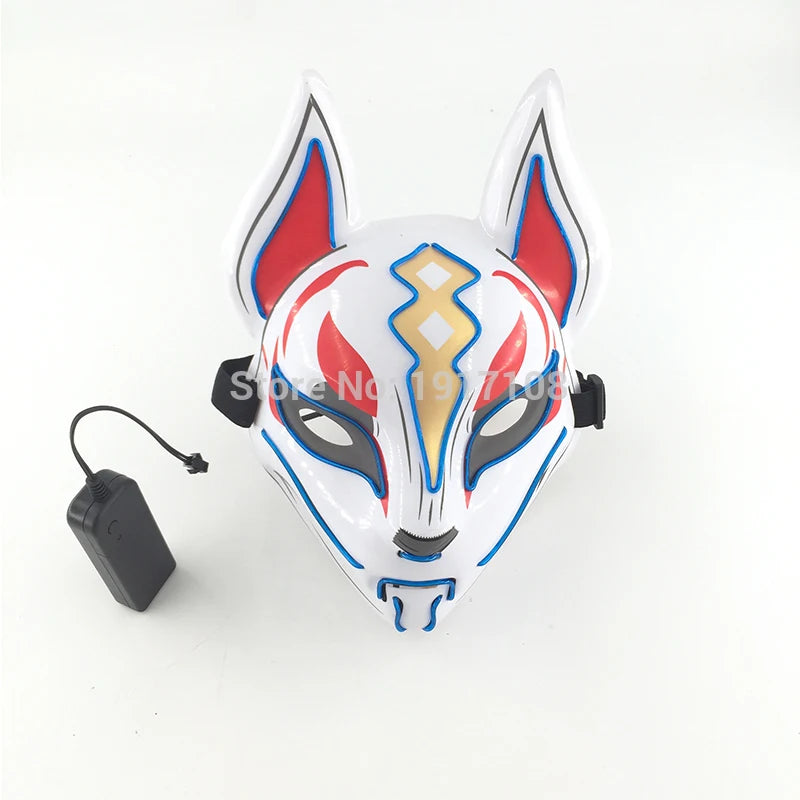 Hot Sales Halloween Horror Mask LED Neon Light up Mask Carnival Party Scary Mask Cosplay LED Mask Glow Party Supplies Dropship