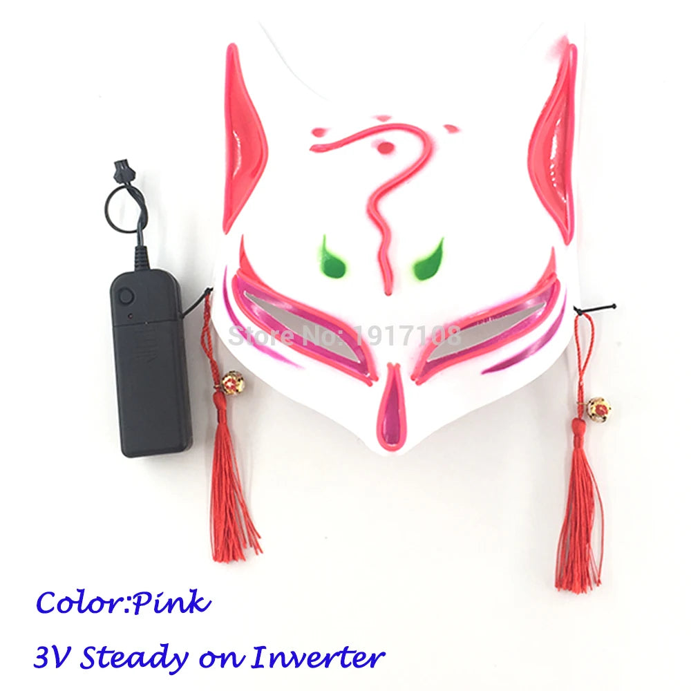 Hot Sales Halloween Horror Mask LED Neon Light up Mask Carnival Party Scary Mask Cosplay LED Mask Glow Party Supplies Dropship