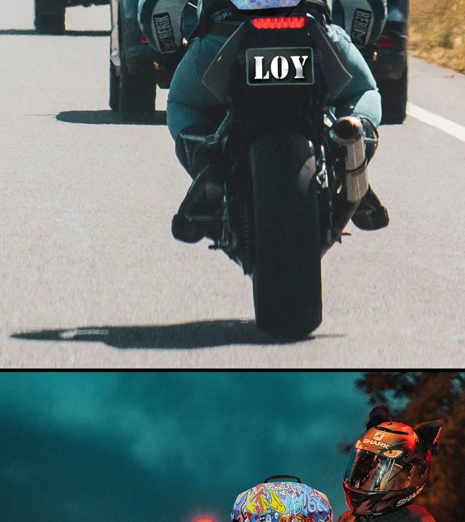 DIY Pattern Shell Helmet Iron Man Motorcycle Rider Backpack with LED Light up and Waterproof Leather Waist Bag