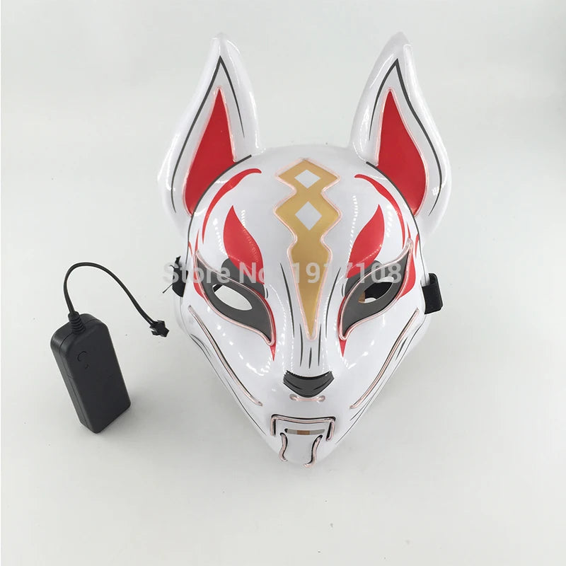 Hot Sales Halloween Horror Mask LED Neon Light up Mask Carnival Party Scary Mask Cosplay LED Mask Glow Party Supplies Dropship