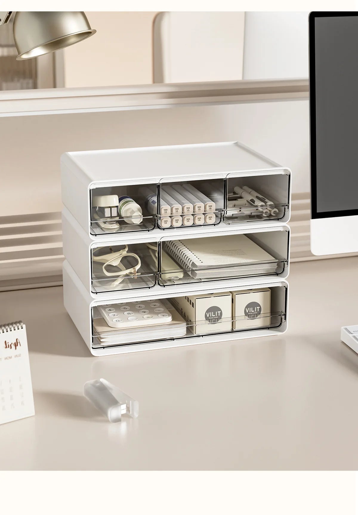 Simple Der Sle Desktop Organizer Cosmetic Storage Cabinet Office Document Storage Box Multi ids Space Saver