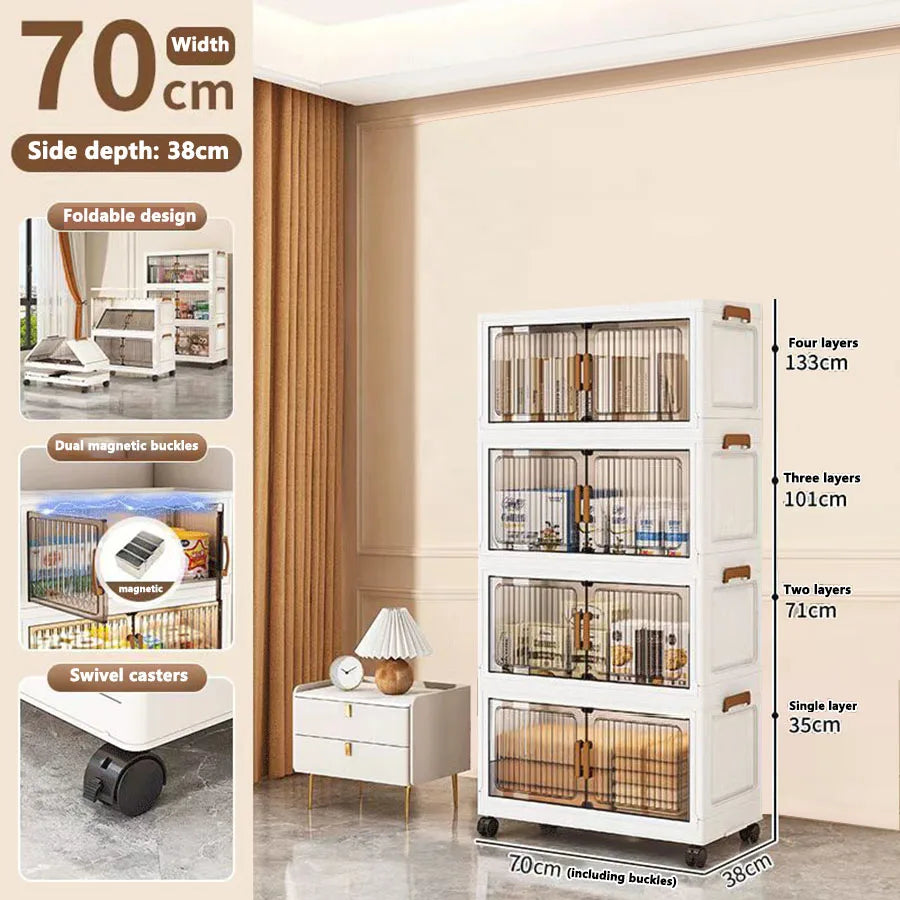 Foldable Sundries Cabinet Dustproof Storage Wardrobe Home Organization Solution