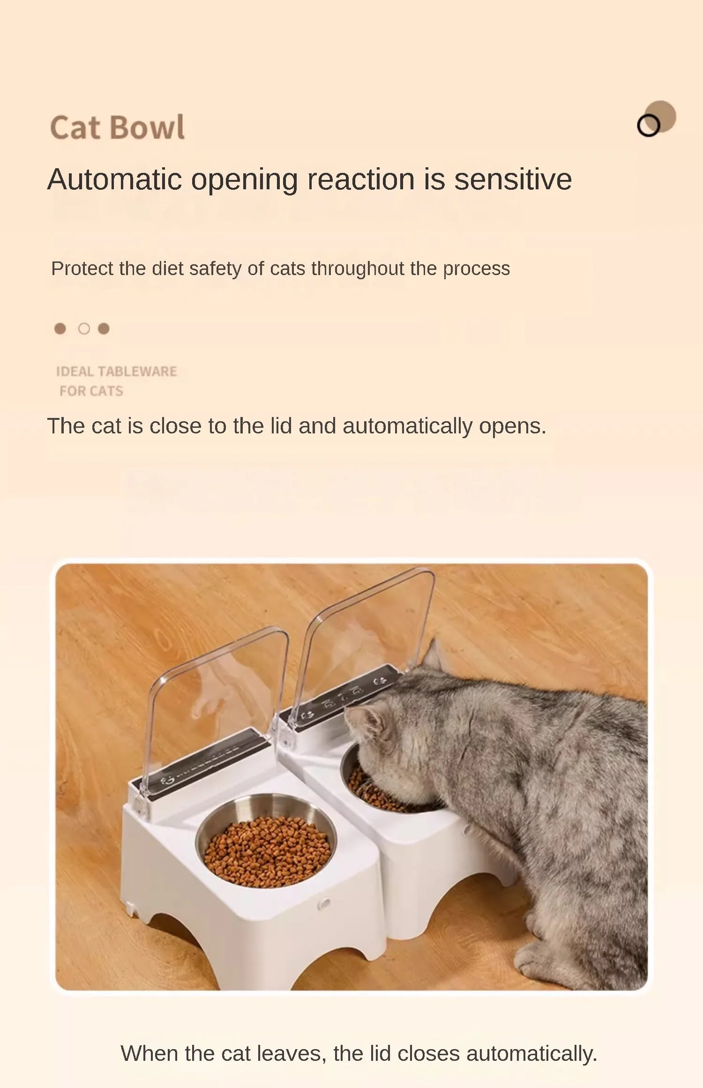 Smart Cat Bowl Intelligent Lid Opening Pet Bowl Infrared Sensor Cat Dog Food Feeder Anti-mouse Pet Food Dispenser Cats Supplies