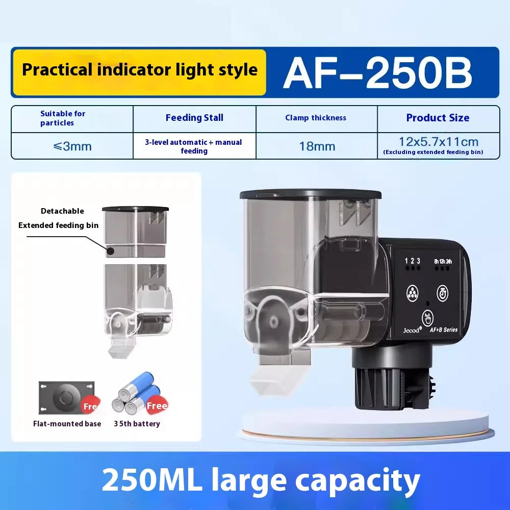 Jietao Smart Fish Tank Feeder for Ornamental Fish, Automatic Food Dispenser with Timer, 500ml Large Capacity