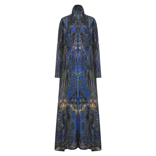 Modest Pleated Robe Islamic Pleated 2024 Muslim Long Sleeve Dress Cape Printed Women Fashion Abaya