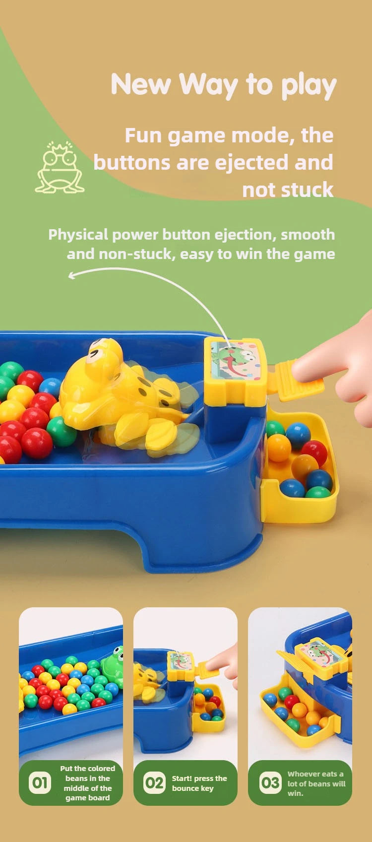 Toys Parent-child interaction Athletics Tabletop Games Strategy Game For Children Family Gathering Toys Frog Eat Bean Game
