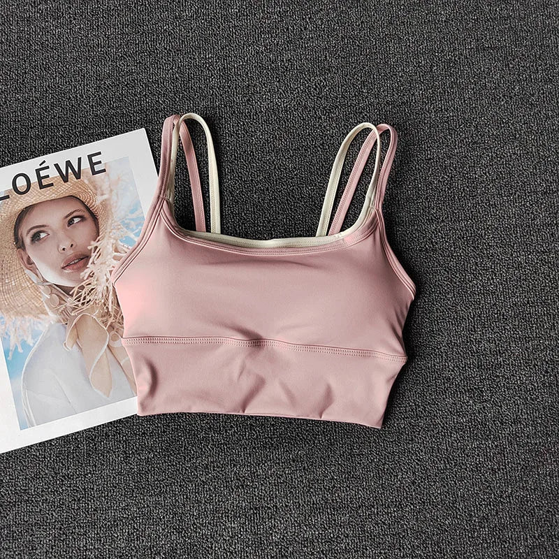 Women Breathable Sports Bra Shockproof Fitness Tops Push Up Gym Crop Top Brassiere Sport Bras Gym Workout Top Seamless Yoga Bra