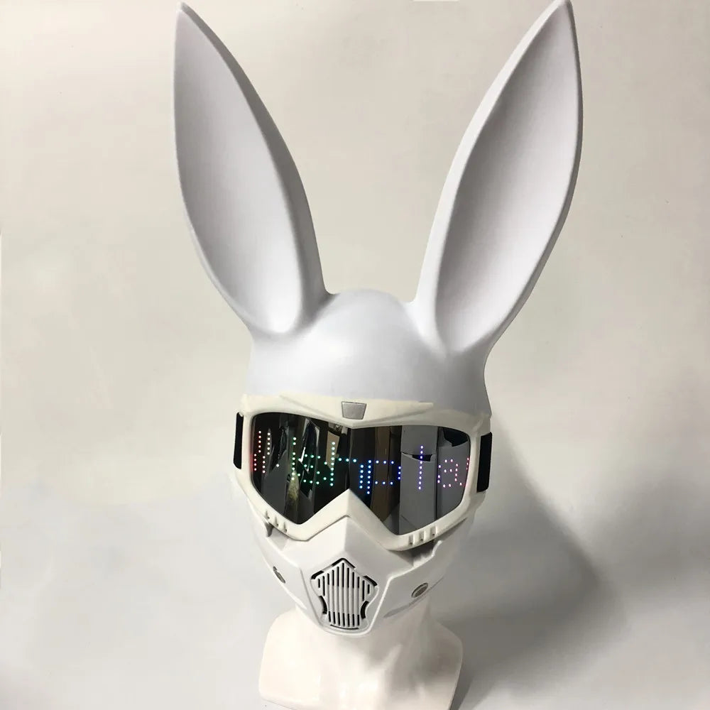 Halloween Bunny Girl Colplay Bluetooth APP Light Up Purge Mask Halloween Masquerade Party LED Face Masks for Kids Men Women