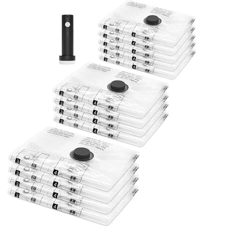 B59B-Space Saver Vacuum Storage Bag With Pump For Clothing,Travel Vacuum Seal Bag Vacuum Packing Bags For Luggage, Blankets