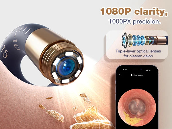 Smart Visual Ear Wax Upgraded Cleaner With Camera 800W HD Endoscope Brighter Clearer Clarity Ear Cleaning Tool Includes Storage
