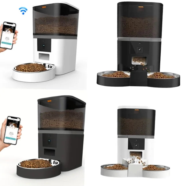 4L Smart 5v USB Automatic Cat Feeder With Camera Video Cat Dry Food Dispenser Pet Smart Voice Recorder Auto Feeder With Stainles