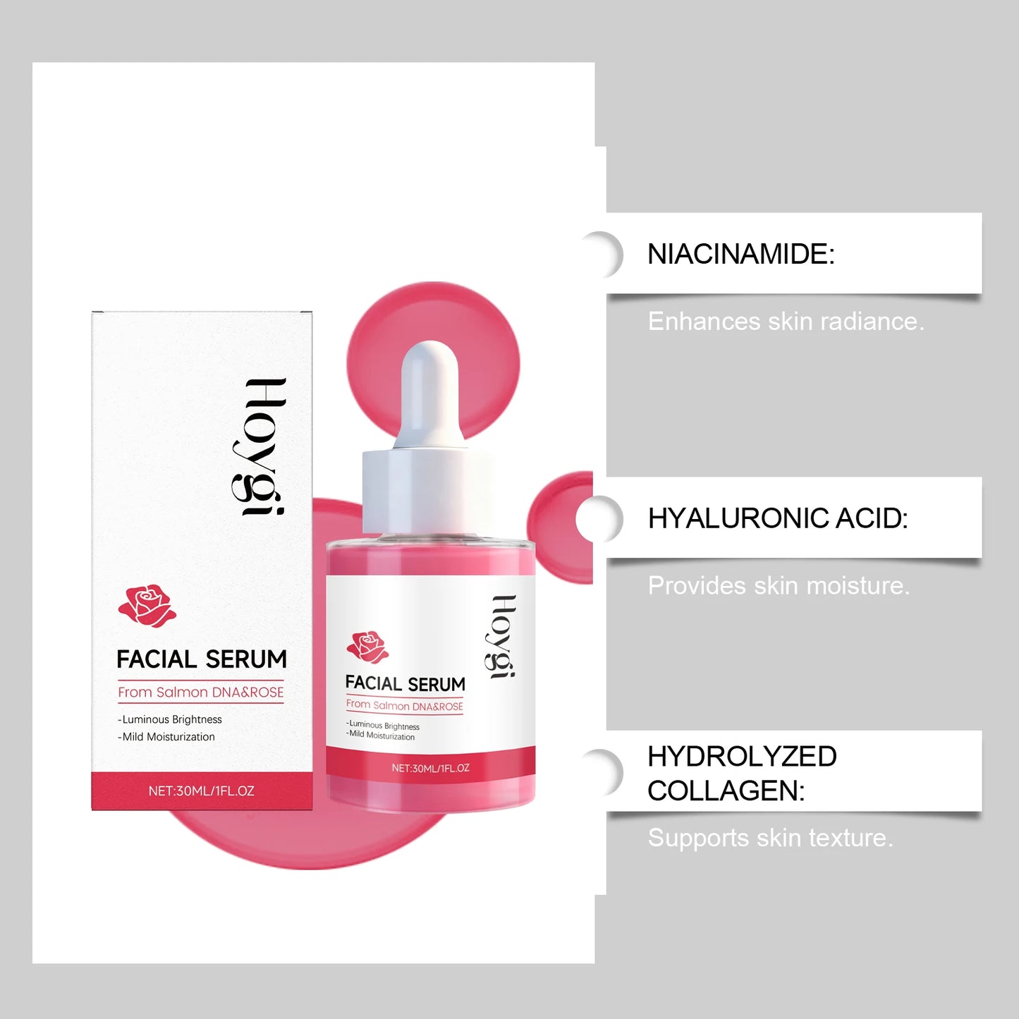 Moisturizing & Brightening Serum - Nourishes Facial Skin, Boosts Elasticity, Refines Texture & Leaves Skin Smooth