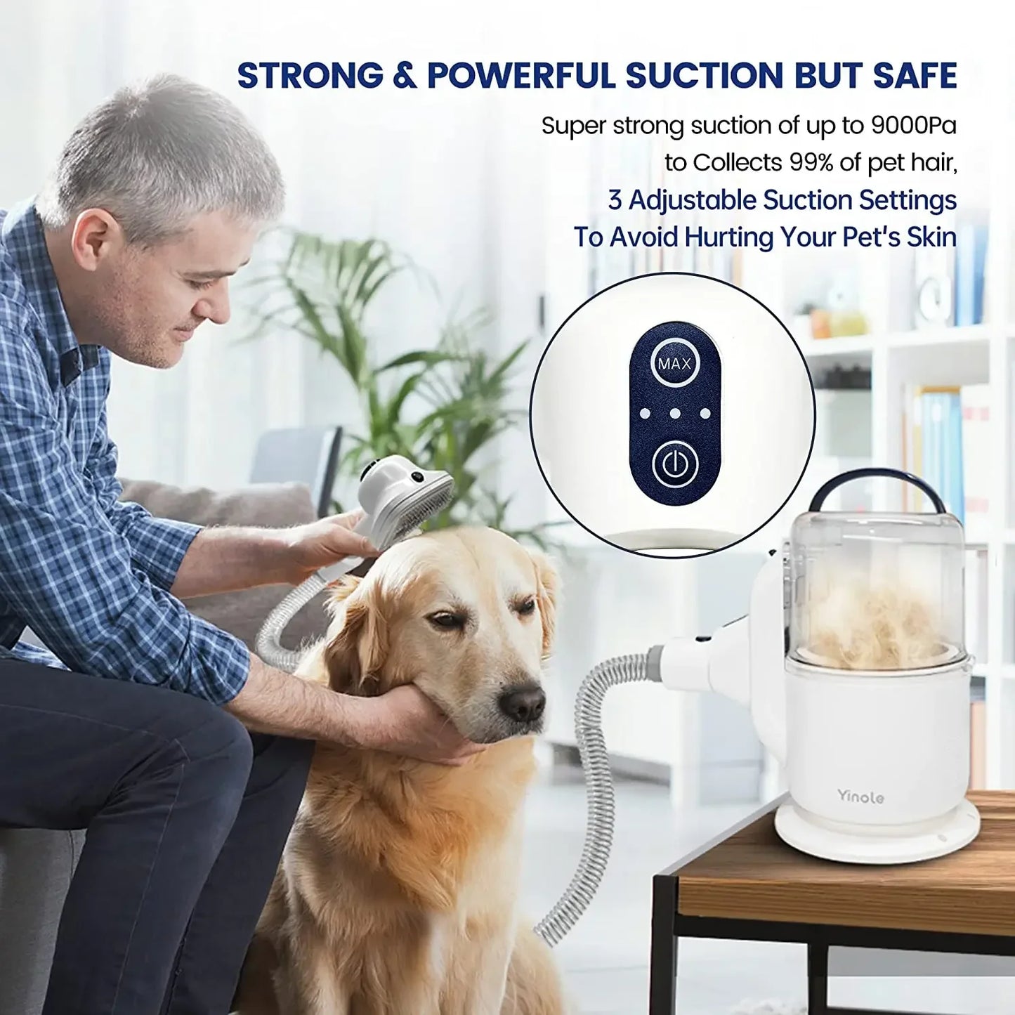 Pet Accessories Wholesale China New Arrivals Containable Dog Hair Vacuum Cleaner With Fitting Bracket Pet Vacuum