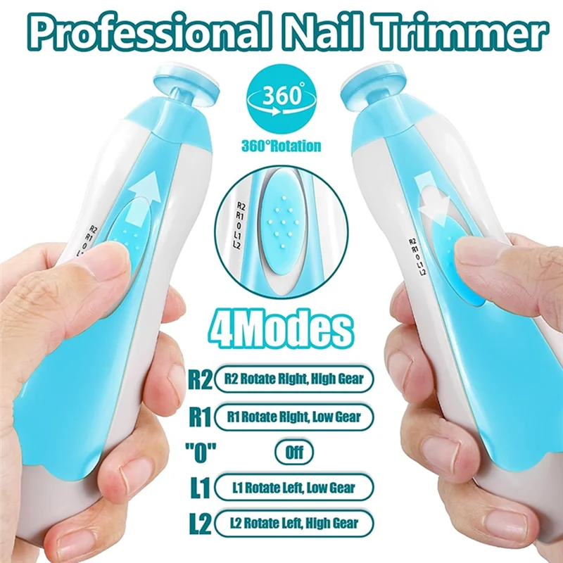 WOTT-Grooming Kit 6 In 1 Electric Baby Nail Clipper Trimmer Rechargeable Manicure Set