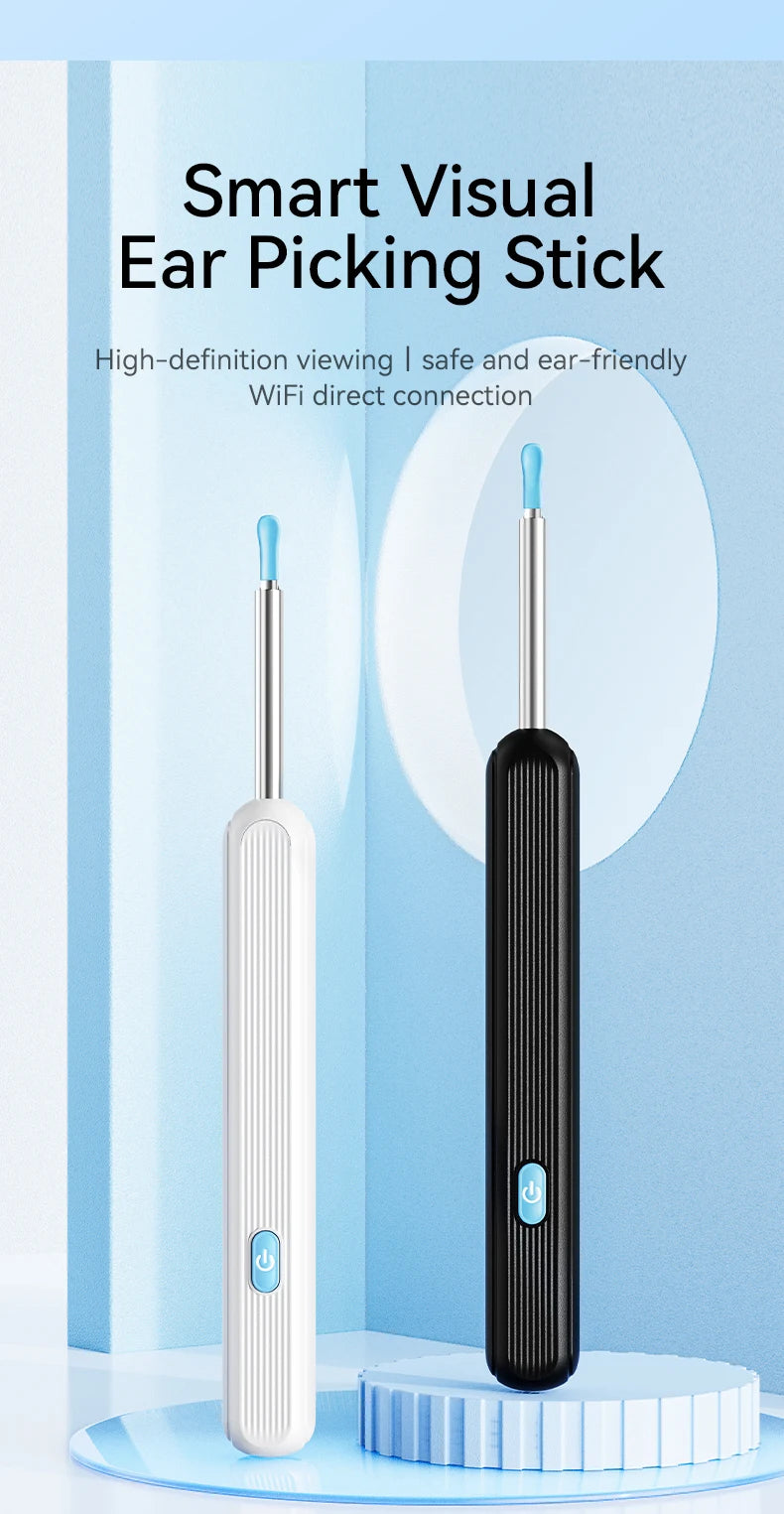 Smart ear cleaner with wireless camera and LED light offers high-precision ear wax removal as a wireless otoscope cleaning kit