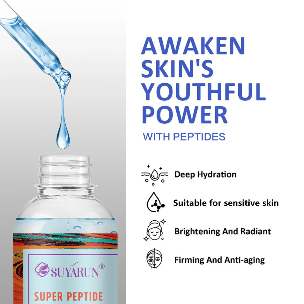 SUYARUN Super Peptide Blue Serum - Advanced Anti-Aging & Firming | Brightening & Elasticity Boost | Intensive Repair Serum.