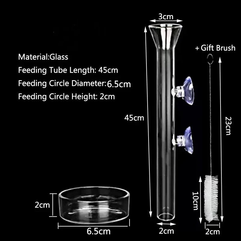 Glass Aquarium Feeder Tube Dish Transparent Fish Tank Shrimp Snail Food Feeder Bowl Aquarium Feeding Accessories Shrimp Feeders